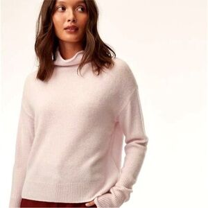 Aritzia Wilfred Cyprie 100% Cashmere Sweater Turtleneck Light Pink Size XS